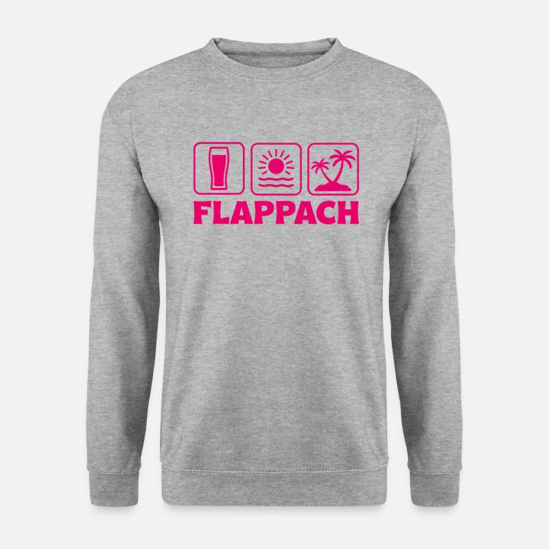 Flappach Ravensburg Bier Sonne Palmen - Unisex Pullover - Weißgrau meliert