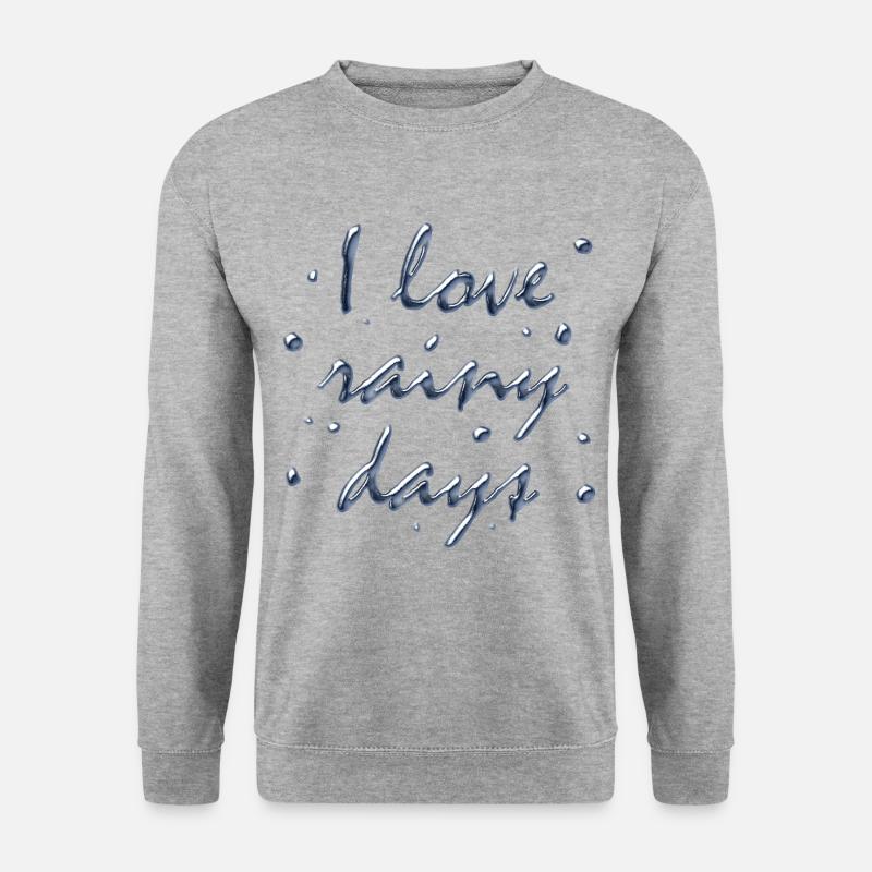 ich liebe regnerische Tage - Unisex Pullover - Weißgrau meliert
