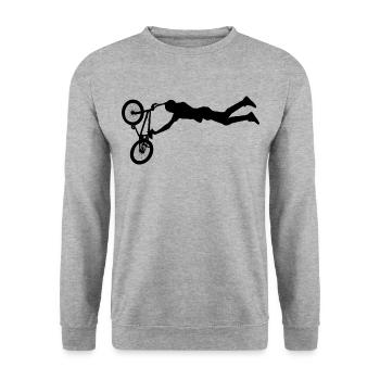 bmx - Unisex Pullover - Weißgrau meliert - Vorne - Alina (178cm) & Michal (187cm)