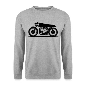 Motorrad - Unisex Pullover - Weißgrau meliert - Vorne - Alina (178cm) & Michal (187cm)