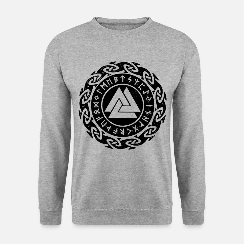 Wikinger Rune Valknut Wotansknoten - Unisex Pullover - Weißgrau meliert