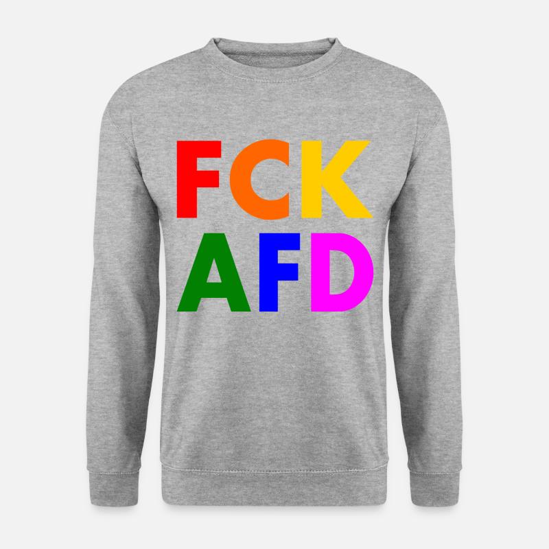 Fck afd - Unisex Pullover - Weißgrau meliert