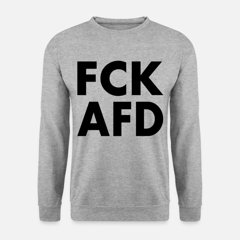 Fck afd - Unisex Pullover - Weißgrau meliert