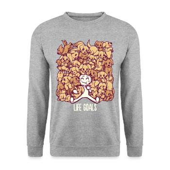 Life Goals - Golden Labrador Retriever dogs - Unisex Sweatshirt - salt & pepper - Front - Alina (178cm) & Michal (187cm)