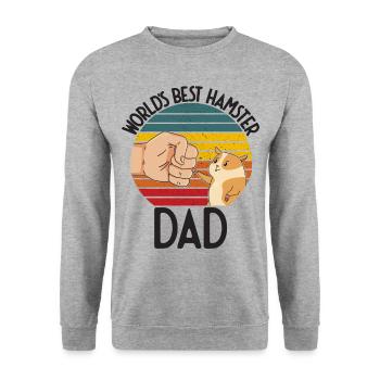 World's Best Hamster Dad Hamster Costume for - Unisex Sweatshirt - salt & pepper - Front - Alina (178cm) & Michal (187cm)