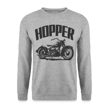 Vélo Hopper - Sweat-shirt Unisexe - gris chiné - Devant - Alina (178cm) & Michal (187cm)