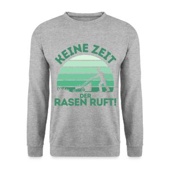 Rasenmäher Rasenpflege Platzwart Rasenflüsterer - Unisex Pullover - Weißgrau meliert - Vorne - Alina (178cm) & Michal (187cm)
