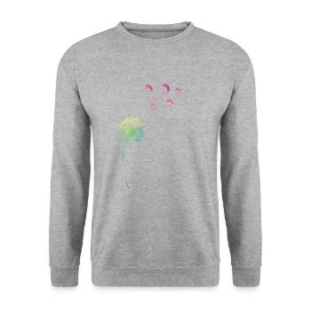 Parapente de pissenlit pissenlit arc-en-ciel - Sweat-shirt Unisexe - gris chiné - Devant - Alina (178cm) & Michal (187cm)