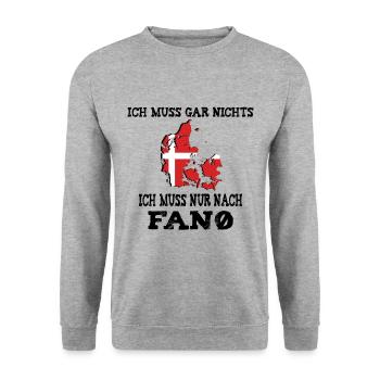 Ich muss nur nach Fanö Dänemark Skandinavien - Unisex Pullover - Weißgrau meliert - Vorne - Alina (178cm) & Michal (187cm)