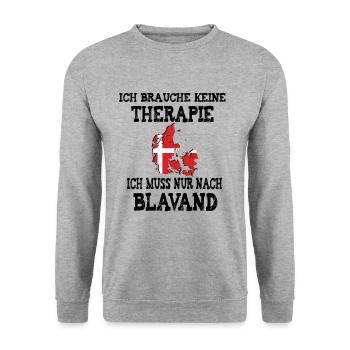 Ich muss nur nach Blavand Dänemark Skandinavien - Unisex Pullover - Weißgrau meliert - Vorne - Alina (178cm) & Michal (187cm)