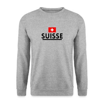 Swiss. swiss t-shirt - Unisex Sweatshirt - salt & pepper - Front - Alina (178cm) & Michal (187cm)