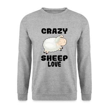 Crazy Sheep love sheep gift wool - Unisex Sweatshirt - salt & pepper - Front - Alina (178cm) & Michal (187cm)