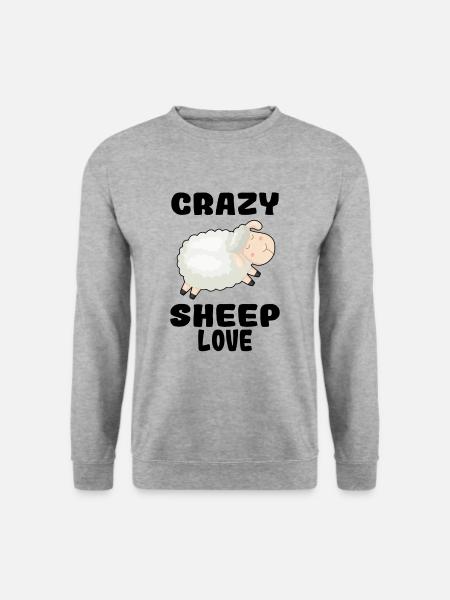 Laine cadeau Crazy Sheep Love Sheep - Sweat-shirt Unisexe - gris chiné