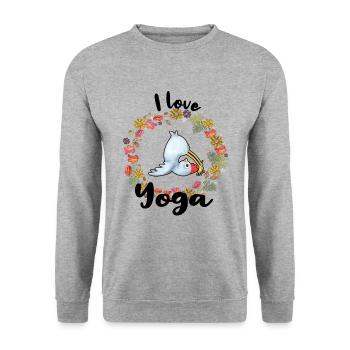 I love yoga chickens chicks farmer farmer chicken - Unisex Sweatshirt - salt & pepper - Front - Alina (178cm) & Michal (187cm)