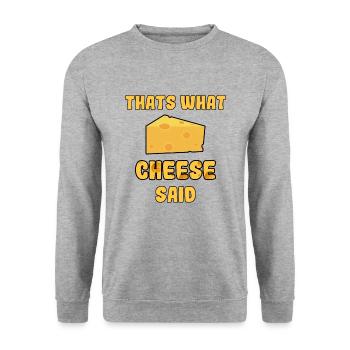 C'est ce que le fromage a dit aux amateurs de fromage - Sweat-shirt Unisexe - gris chiné - Devant - Alina (178cm) & Michal (187cm)