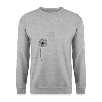 Pusteblume Löwenzahn Valentinstag Herzchen Herz - Unisex Pullover - Weißgrau meliert - Vorne - Alina (178cm) & Michal (187cm)