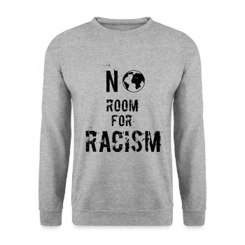 Kein Platz für Rassismus Anti racism black power - Unisex Pullover - Weißgrau meliert - Vorne - Alina (178cm) & Michal (187cm)