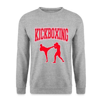 Kickboxing Kickboxer Gym sport - Unisex Sweatshirt - salt & pepper - Front - Alina (178cm) & Michal (187cm)