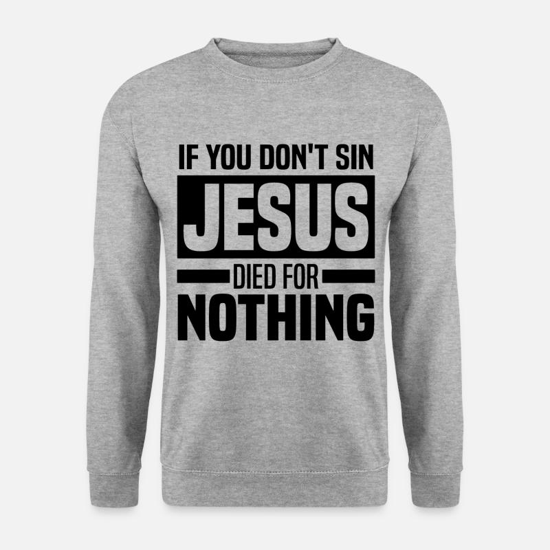 Anti Religion Shirts - Unisex Pullover - Weißgrau meliert