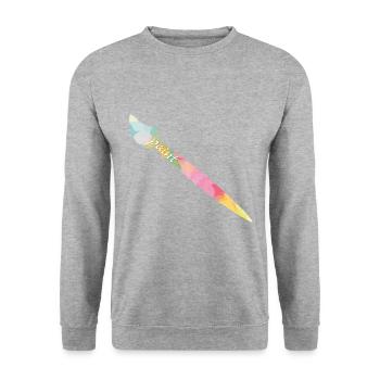 Maler - Unisex Pullover - Weißgrau meliert - Vorne - Alina (178cm) & Michal (187cm)