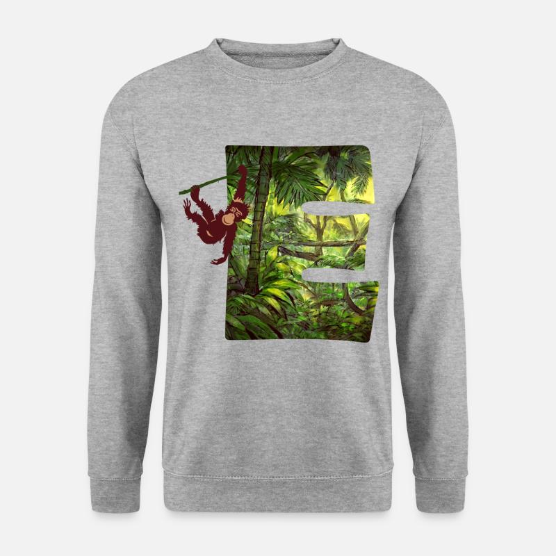 jungle with monkey e - Unisex Sweatshirt - salt & pepper
