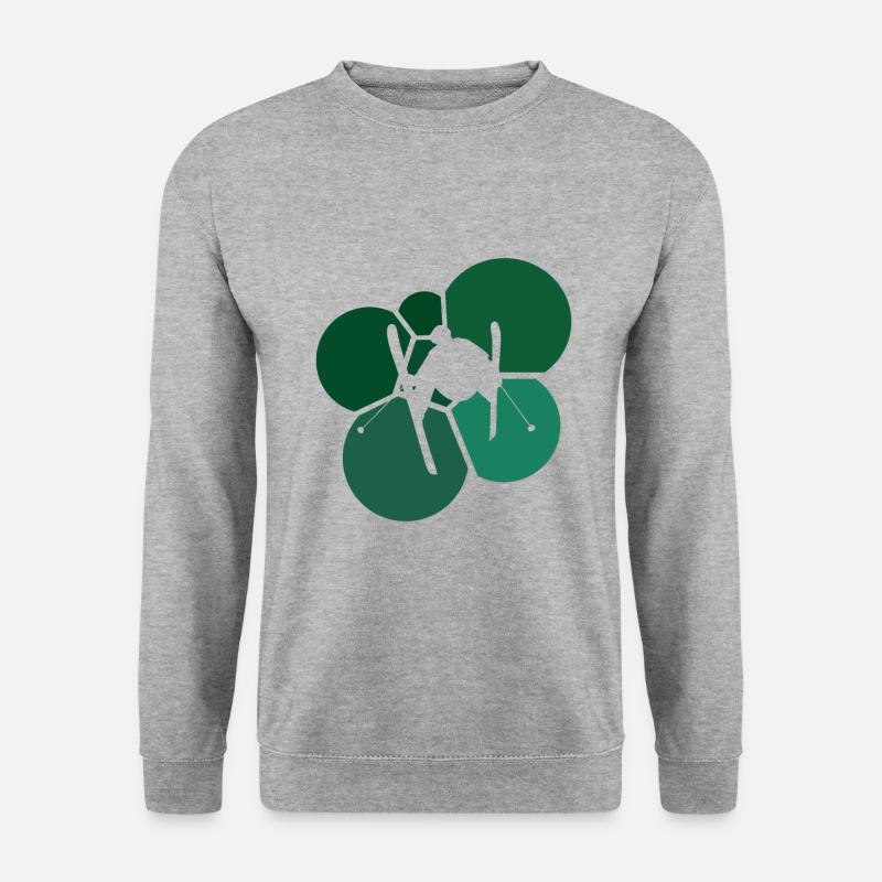 Ski Schnee Skiing Schifahrer - Unisex Pullover - Weißgrau meliert