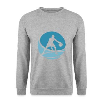 Basketball Rebounding Dribbling - Unisex Sweatshirt - salt & pepper - Front - Alina (178cm) & Michal (187cm)