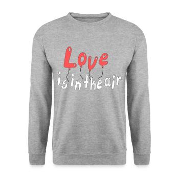 L’amour est dans l’air - Sweat-shirt Unisexe - gris chiné - Devant - Alina (178cm) & Michal (187cm)