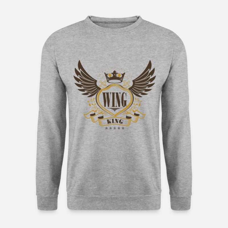 Motorrad Goldwing Gold Wing Wing König - Unisex Pullover - Weißgrau meliert