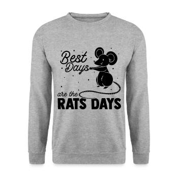 Ratte Haustier | Nagetiere Tiere Ratten Geschenke - Unisex Pullover - Weißgrau meliert - Vorne - Alina (178cm) & Michal (187cm)