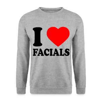 I love facials - Sweat-shirt Unisexe - gris chiné - Devant - Alina (178cm) & Michal (187cm)