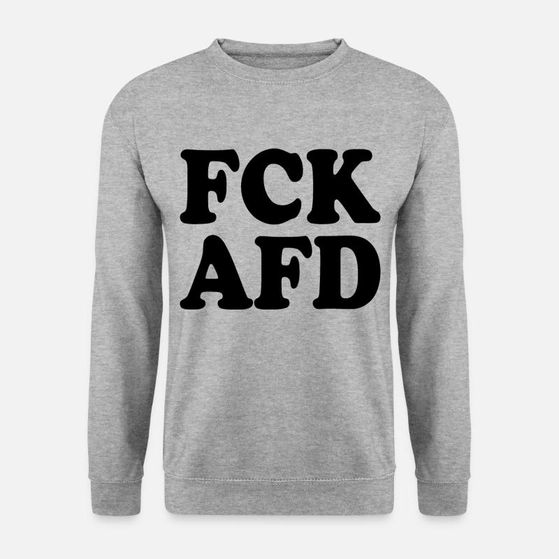Fck afd - Unisex Pullover - Weißgrau meliert