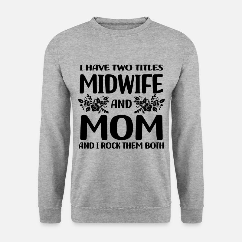 Hebammen - Unisex Pullover - Weißgrau meliert