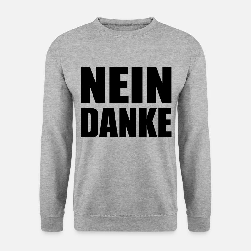Nein danke - Unisex Pullover - Weißgrau meliert
