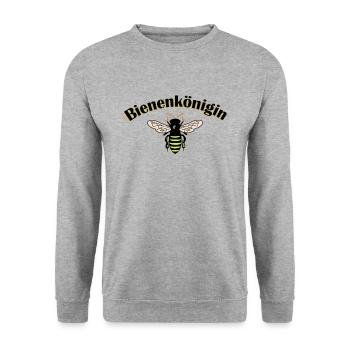 Bienenkönigin - Unisex Pullover - Weißgrau meliert - Vorne - Alina (178cm) & Michal (187cm)