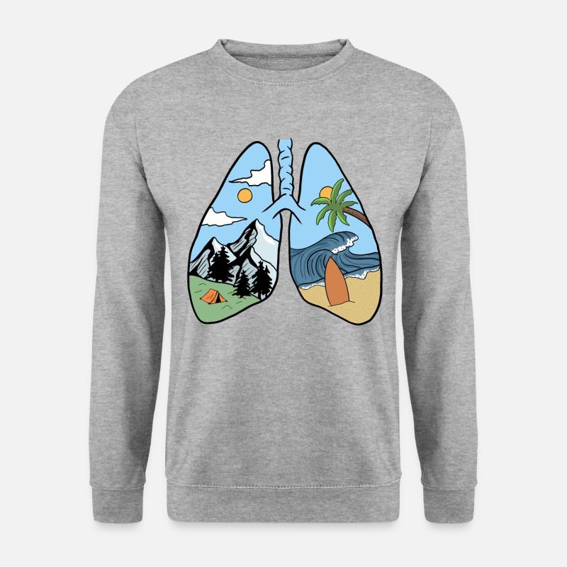 lungs, summer, nature and adventures - Unisex Sweatshirt - salt & pepper