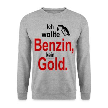 Tankrabatt Benzin Diesel Gold Benzinpreis - Unisex Pullover - Weißgrau meliert - Vorne - Alina (178cm) & Michal (187cm)