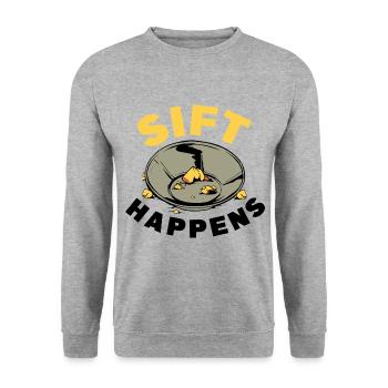 Gold panning - Unisex Sweatshirt - salt & pepper - Front - Alina (178cm) & Michal (187cm)