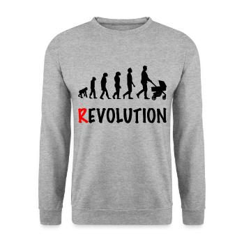 revolution daddy stroller birth - Unisex Sweatshirt - salt & pepper - Front - Alina (178cm) & Michal (187cm)