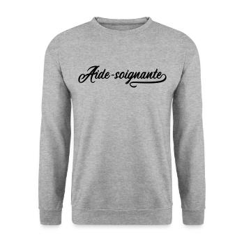 Aide-soignante - Sweat-shirt Unisexe - gris chiné - Devant - Alina (178cm) & Michal (187cm)