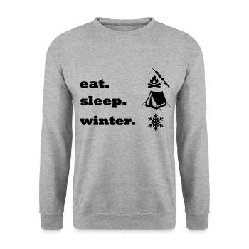 Winter Camping Winter Tents Snow Bivouac Winter Camp - Unisex Sweatshirt - salt & pepper - Front - Alina (178cm) & Michal (187cm)