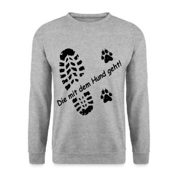 Who goes with the dog! for dog lovers 🐕 - Unisex Sweatshirt - salt & pepper - Front - Alina (178cm) & Michal (187cm)