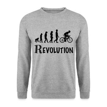 revolution cycle race bicycle - Unisex Sweatshirt - salt & pepper - Front - Alina (178cm) & Michal (187cm)