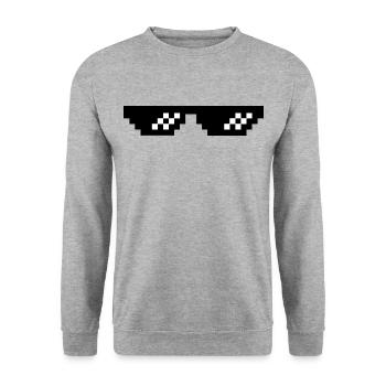 glasses - Unisex Sweatshirt - salt & pepper - Front - Alina (178cm) & Michal (187cm)