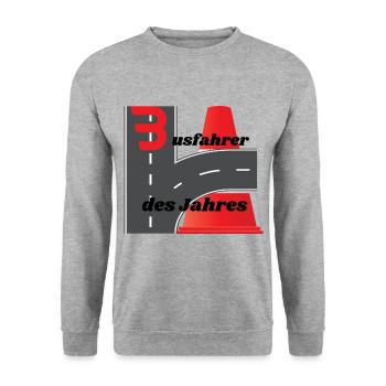 Busfahrer des Jahres - Unisex Pullover - Weißgrau meliert - Vorne - Alina (178cm) & Michal (187cm)