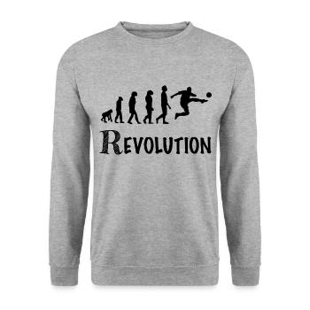 révolution joueur de foot sport - Sweat-shirt Unisexe - gris chiné - Devant - Alina (178cm) & Michal (187cm)
