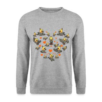 Cockatiel - Unisex Sweatshirt - salt & pepper - Front - Alina (178cm) & Michal (187cm)