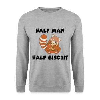 Mi-homme, mi-biscuit - Sweat-shirt Unisexe - gris chiné - Devant - Alina (178cm) & Michal (187cm)