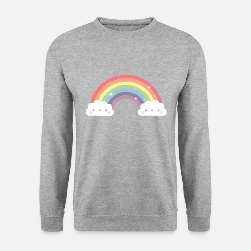 Nuages mignons et arc-en-ciel - Sweat-shirt Unisexe - gris chiné