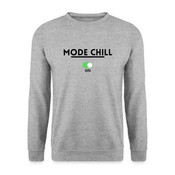 chill mode. t shirt chill relax tranquil - Unisex Sweatshirt - salt & pepper - Front - Alina (178cm) & Michal (187cm)